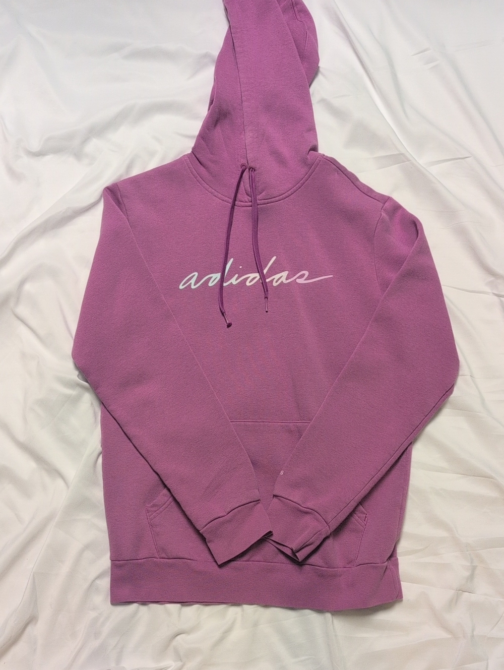 adidas Lavender Pink Script Logo Hoodie